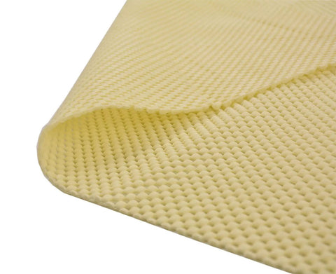 Close-up of Eco Friendly Non-Slip Rug Pad For Area Rugs And Runners With Extra Cushion Breathable Design, yellow texture