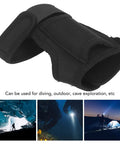 Wrist Flashlight Holster For Diving And Underwater Exploration With Durable Nylon Construction And Tight Stitching, black view
