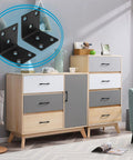 Twenty Pack One And A Half Inch Black Stainless Steel L Brackets for wood frames in living room setting with furniture