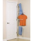Clutterbuster Valet Family Towel Bar With Four Swiveling Bars White Steel Wall Mount For Shared Bathrooms Space Saving Organizer