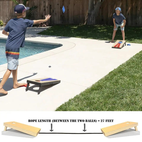 27 Foot Cornhole Distance Tool And Measuring Device For Quick Accurate Board Setup Easy Cornhole Game Accessory To Nail Regulation Gap Between Boards Save Time And Keep Your Games Tight, backyard cornhole setup with boards