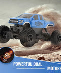 Ford Raptor F150 4x4 RC Car Monster Truck For Kids, 1:18 Scale Off Road Crawler, Fast 20 To 25 Kmph, jumping over sand, dual motors