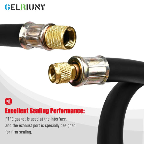 Cool HVAC Evacuation Kit With Upgraded 1/2 Hose For Fast A/C Repair And Refrigerant Service On R410a, R134a, And More Units Made Easy, brass hose ends