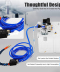 Heavy Duty Coolant Spray Pump Kit Featuring Self Priming Micro Mist Action And Dual Spray Nozzles For Slick Cutting Oil Transfer On Cnc Lathes Millers And Drill Rigs 110 Volt Ac Powered Unit with blue hoses and pump design.