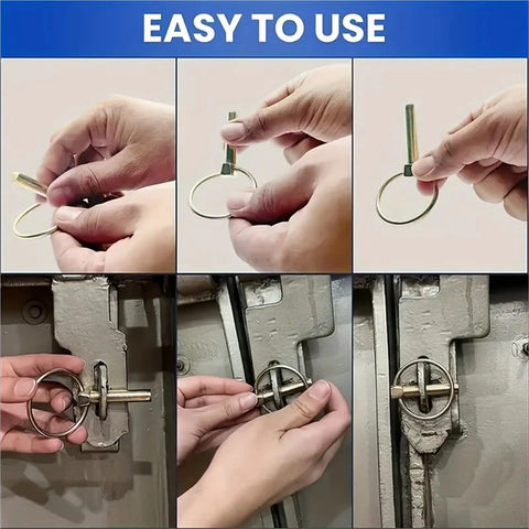 Step-by-step usage of Beefy Lynch Pin Kit 50 Pieces Steel O Ring Quick Release Pins For Tractors And Trailer Hitches Self Locking