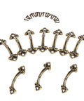 10 Pack Antique Brass Zinc Alloy Mini Jewelry Box Drawer Cabinet Knob Pull Handle For Small Chests And Cabinets With 38mm Hole Spacing And 48mm Diameter Includes Mounting Screws Vintage Look Hardware For Furniture Restoration And Craft Projects displayed with screws on white background.