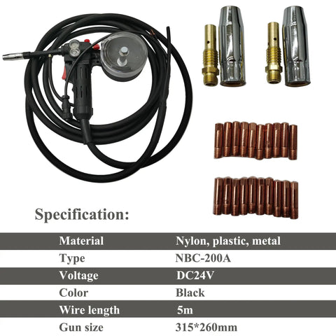 Aluminum Spool Gun for Miller 210 Spoolmate 3035, 5M Cable, DC24V, easy install welding tool with conductive nozzles