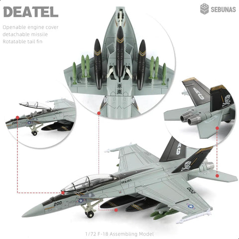 Quick Snap Together F-18 Fighter Jet Model Kit 1 72 Scale Jolly Rogers Edition With Stand No Glue Easy Assembly Plastic Airplane Toy