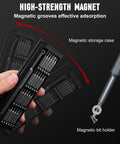 Top Tier 31 In 1 Precision Screwdriver Set Featuring Slick Magnetic Bits And Pry Tools in compact magnetic storage case.