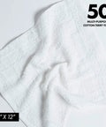 Pack Of 50 White 12 By 12 Inch Cotton Terry Cleaning Cloths For Auto Detailing, Painters, And General Cleaning, Highly Absorbent