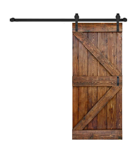 36In By 84In Solid Walnut Barn Door With Hardware Track Kit Assembly Required Full Solid Wood Construction Rustic Farmhouse Style
