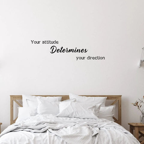 Bedroom wall with 9 Pcs Vinyl Wall Decals With Inspirational Quotes Removable Motivational Sayings Peel And Stick For School Classroom Home Office Black Font Classic Decor.