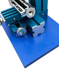 Close-up of Garage Ready Mini Metal Milling Machine With Benchtop Lathe And Slick Precision Vise showing adjustable axes and clamps.