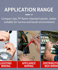 Effortless Push In Terminal Connectors Set 2 Pin Spring Loaded Wires 18 To 28 AWG Tool Free Insertion Vibration Resistant Locking Perfect For DIY Auto And Home Wiring 68 Piece Pack application examples