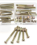Heavy Duty Furniture Bolts And Barrel Nuts Kit With Storage Case 25 Sets 50 Pieces M6x40 M6x50 M6x60 M6x70 M6x80 Sizes