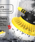 Lit 100W LED Work Light String shatterproof yellow and black lamp head with hook for job site construction and renovation