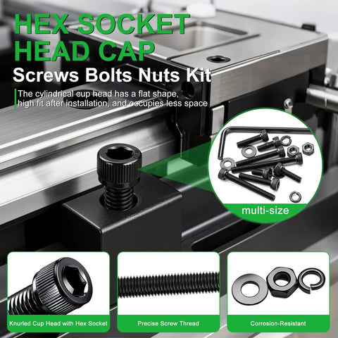 Workhorse M3 Screw Assortment Kit Featuring 1015 Hex Socket Cap Head Screws Straight Up Designed for compact assembly tasks.