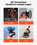 90° swivel head of Premium Power Electric Drywall Sander for versatile ceiling, wall, and floor sanding.