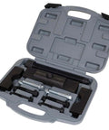 Heavy Duty Yoke Puller Kit for Trucks That Safely Removes Transmission and Rear Differential Yokes Without Damage Fits Bearing Diameters From 1 7/8 to 2 3/16 Inches Built for Class 6 to 8 Rigs Includes Grade 8 Bolts For Serious Leverage in open carrying case
