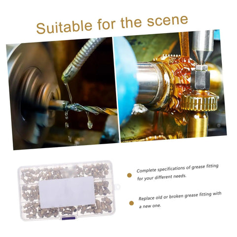 Copper Grease Nipples Kit 106 Pcs M6 M8 M10 Pneumatic Zerk Fittings for Hydraulic Equipment and Grease Gun Coupler Replacement
