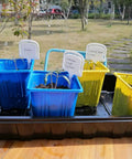 Reusable Seed Tray Set For Easy Grow Seed Starting Microgreens Indoor Gardening And Greenhouse Nurseries No Drain Holes For Mess Free Watering 14.5 By 9 Inches 10 Pack with seedlings
