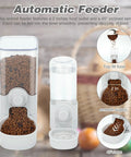 Top Tier Automatic Rabbit Water Dispenser And Food Feeder Combo Large Capacity Grey Bunny Station with 2-inch food outlet.