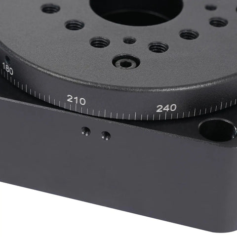 Close-up of 360 Degree Electric Optical Rotating Platform With 100mm Laser Grade Rock Solid Bearing Rotary Table And Worm Gear Drive