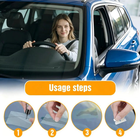 Chip And Crack Repair Kit For Windshields And Screens 2 Pack Quick DIY Fix For Bulls Eye And Star Shaped Cracks usage instructions