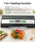 Must Have Vacuum Sealer For Dry And Moist Food, Compact Kitchen Gadget with LED controls, sealing colorful bell peppers