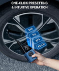 On The Go Portable Tire Inflator L7S Cordless Air Compressor With Digital Dual Value Display 150 PSI Car Tire Pump LED Light