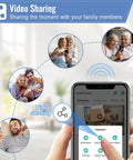 Smartphone screen displaying video sharing feature of Wireless 1080P Video Doorbell With Chime, Battery Powered, family video calls
