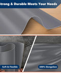 Gray Silicone Rubber Sheet 12 Inch Wide One Eighth Inch Thick 12 Inch Long High Temperature Resistant Mat shown flexible.