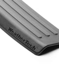 Close-up of WeatherTech Mazda CX 5 Rear Bumper Topper Protector Black for 2017 to 2025 models, shows textured impact-resistant finish.