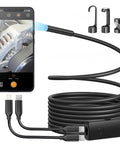 1920P Endoscope With Light Snakes Through Tight Spots Like A Pro, 9.8 Ft Cable, capturing engine details on smartphone