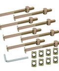 Rock Solid Bunk Bed Bolts Packed With Eight M8 Thread Hex Fasteners And Matching Bronze Nuts, 8 pack for heavy duty assembly.