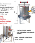 Smooth Operator Manual Honey Press And Beeswax Extractor Machine With Heavy Duty Stainless Steel Frame And Mesh Bucket For Honey Processing.