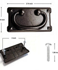 Kick Your Furniture Up A Notch With These Slick Matte Black Ring Pulls 3 Inch Center To Center Dresser Handles 6 Pack Vintage Farmhouse Cabinet Knobs Mission Style Heavy Duty Hardware with dimensions shown.