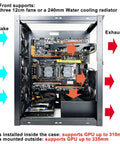 Open Air Test Bench Computer Case For ATX And Micro ATX Motherboards, showing internal layout with fans and cooling options.