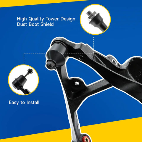 Beefed Up Front Upper Control Arm Kit With Ball Joint Tie Rod End Sway Bar Link And PU Bushings for 2006 2010 Jeep Commander 5.7L