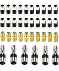 Coax Cable Crimp Kit For RG6 RG59 RG11 With Adjustable Crimp Tool And Stripper Includes 20 RG6 F Male, 10 RG6 F-F, 6 RG11 connectors