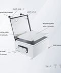 IP65 Weatherproof Metal Electrical Enclosure Box For Wall Mounting showing open lid, mounting plate, and accessories