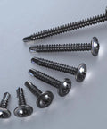 410 Stainless Steel Sheet Metal Self Tapping Screws Eight By One Half Inch Truss Head Heavy Duty Quick Tapping For Metal Panels