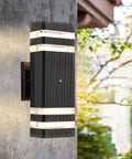 Dope Black Aluminum Dusk To Dawn Outdoor Wall Lights mounted on exterior wall showing modern design