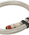 18 Inch Stainless Steel Braided Leader Hose Heavy Duty Rubber Pneumatic Air Line with swivel fittings and braided design.