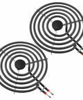 2 Pack MP21YA 8 Inch Electric Range Burner Elements Replacement, black coils with metal connectors, compatible with major brands