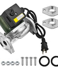 Top Shelf 1/8HP 115V Stainless Steel Cartridge Circulator Pump Replacement For 009BF5J Models with accessories and hardware.