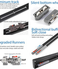 Concealed Sliding Barn Door Hardware Kit With 59.05 Inch Track, pictured with aluminum track, silent wheels, and soft close design.