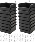 16 Pack Pegboard Bins With Metal Hooks Black Tool Organizer Cups For Garage And Workshop A Must Have Universal Fit