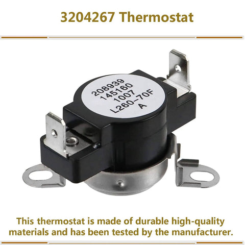 3204267 thermostat from DIY Friendly Dryer Repair Kit With 134792700 Heating Element, 137032600 Thermal High Limit, And 3204267 Thermostat For Electrolux Frigidaire Dryers, Replaces PS2349309 AP4368653 AP4368739 PS2349395 AP21314
