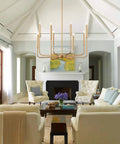 8 Lights Farmhouse Chandelier Gold Rustic Industrial Candle Ceiling Light Fixture For Living Room cozy vibe